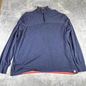 The North Face‎ Sweater Mens 2XL Navy Quarter Zip Mock Neck Wool Blend Pullover